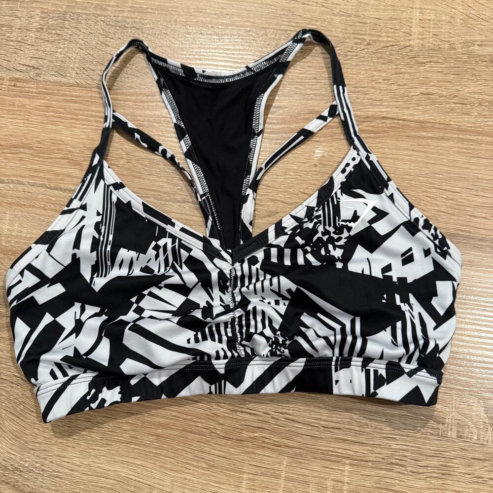Gymshark GS Power Sports Bra Black & White Size Small